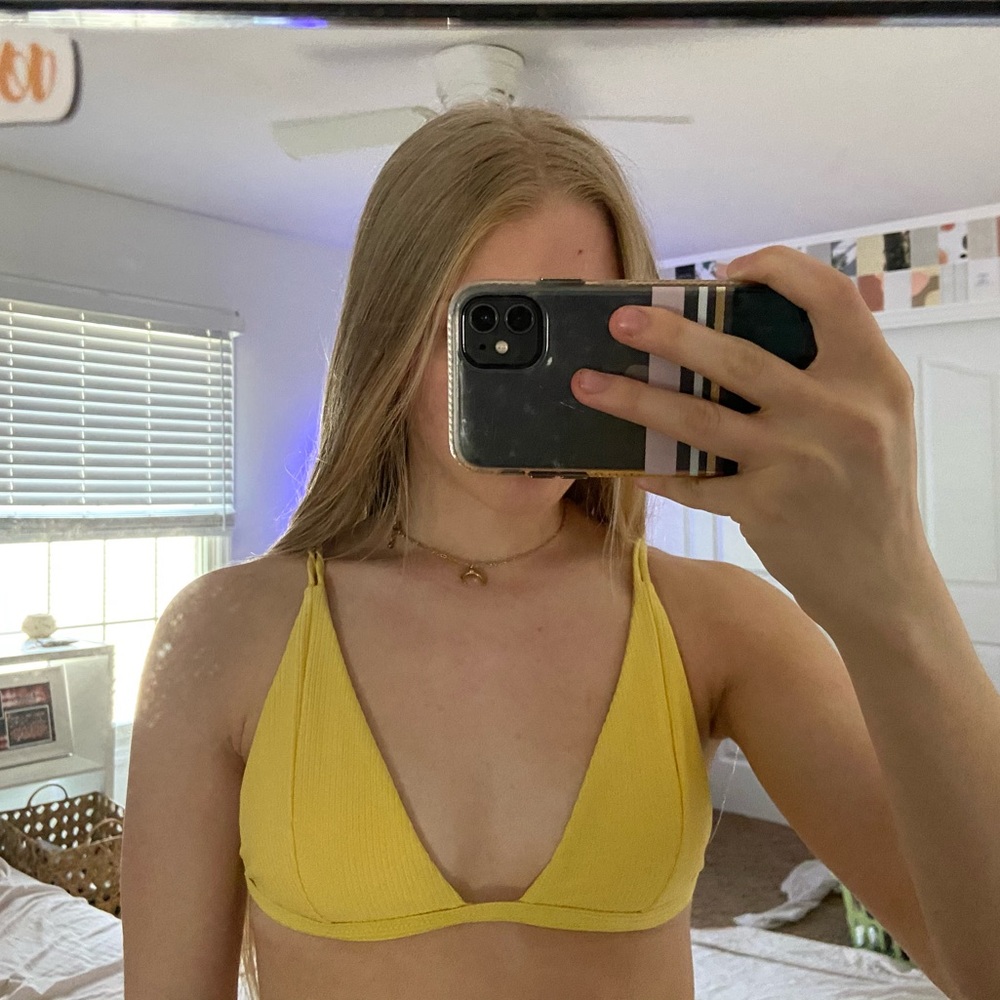yellow pacsun swimsuit top